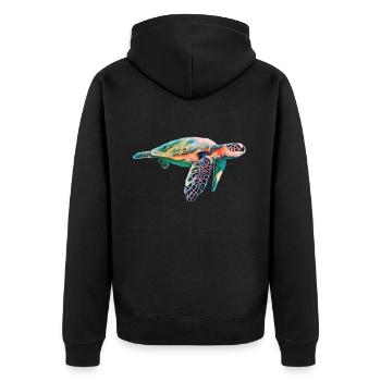 Tortue de mer - Veste à capuche bio Premium Unisexe - noir - Dos - Nico (187cm)