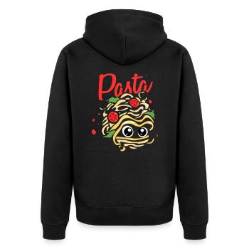 Pasta pasta meal - Unisex Premium Organic Zip Hoodie - black - Back - Nico (187cm)