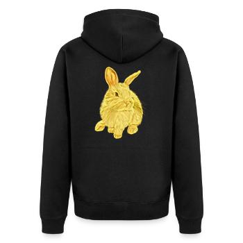 Lapin - Veste à capuche bio Premium Unisexe - noir - Dos - Nico (187cm)