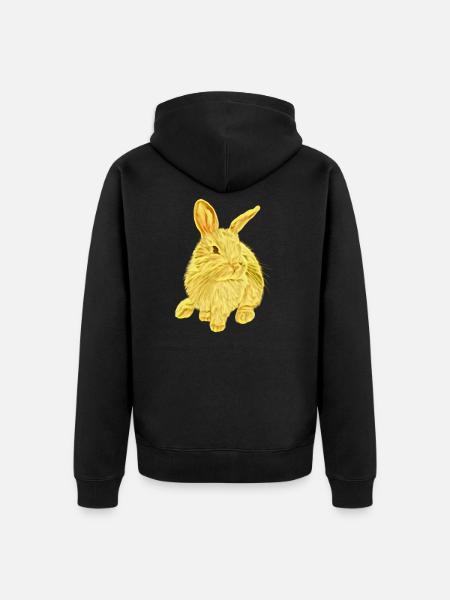 Lapin - Veste à capuche bio Premium Unisexe - noir