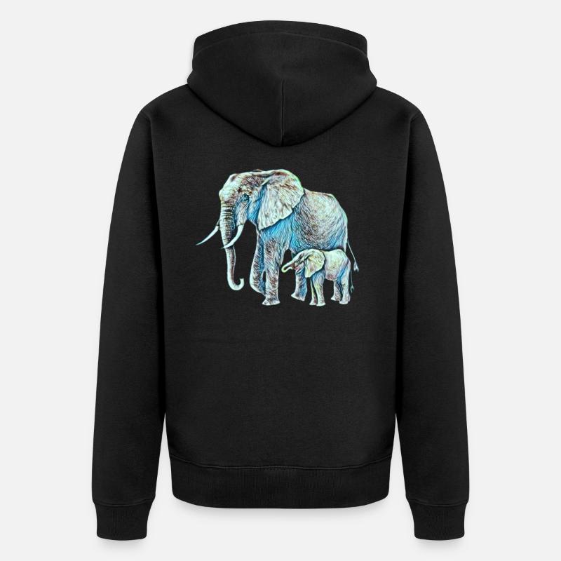Éléphant - Veste à capuche bio Premium Unisexe - noir