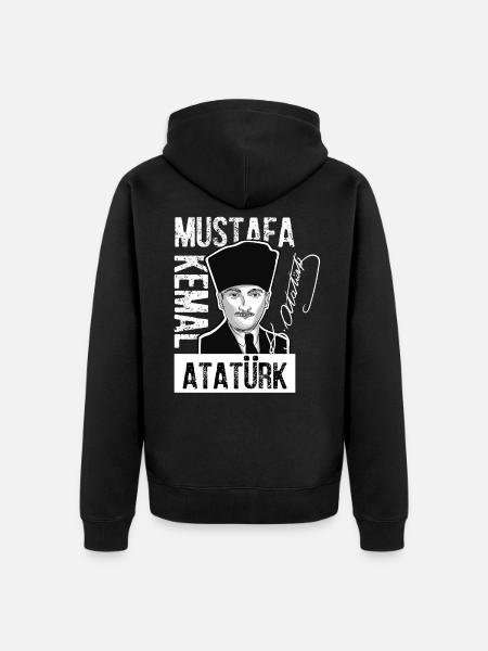 Mustafa Kemal Ataturk - Veste à capuche bio Premium Unisexe - noir