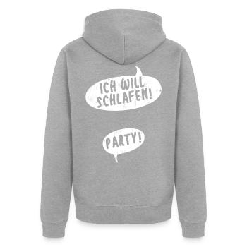 Schwanger Schwangerschaft Lustiger Spruch Baby - Unisex Premium Bio Zip Hoodie - Grau meliert - Hinten - Nico (187cm)
