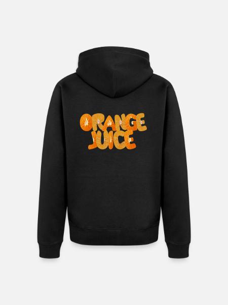 orange juice - Unisex Premium Organic Zip Hoodie - black