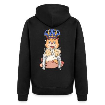 Fête roi chat sauvant fantasy verres de bière animal - Veste à capuche bio Premium Unisexe - noir - Dos - Nico (187cm)