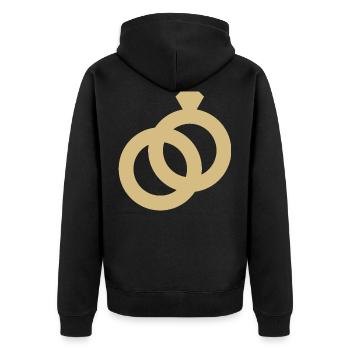 Alliance icône bagues mariage bague cadeau - Veste à capuche bio Premium Unisexe - noir - Dos - Nico (187cm)