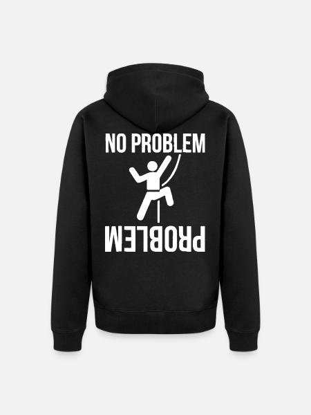 Nessun problema Divertente novità arrampicata su roccia Gif - Felpa con cappuccio ecologica premium unisex - nero