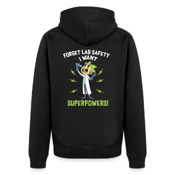 Chemise de laboratoire amusante pour les geeks des sciences et le laboratoire - Veste à capuche bio Premium Unisexe - noir - Dos - Nico (187cm)