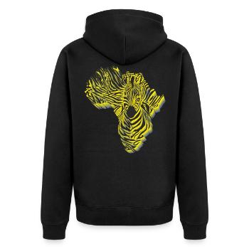 Symbole de l'Afrique en camouflage zébré - Veste à capuche bio Premium Unisexe - noir - Dos - Nico (187cm)