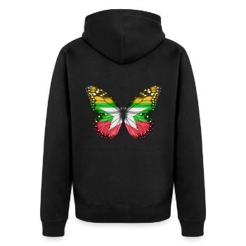 Butterfly Flag Of Myanmar - Unisex Premium Organic Zip Hoodie - black - Back - Nico (187cm)
