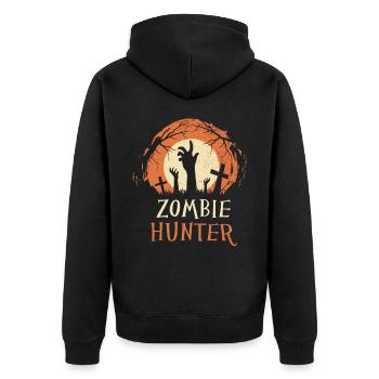 Chasseur de zombies halloween - Veste à capuche bio Premium Unisexe - noir - Dos - Nico (187cm)