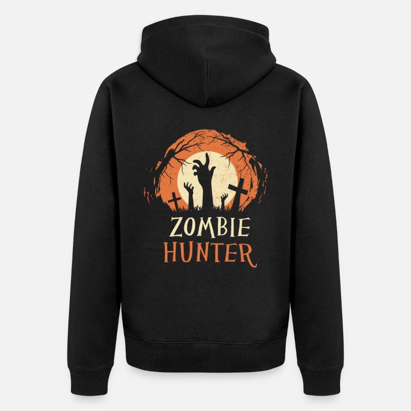 Zombie Hunter Halloween - Unisex Premium Bio Zip Hoodie - Schwarz