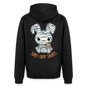 Cute Doll Halloween - Des bonbons ou un sort - Veste à capuche bio Premium Unisexe - noir - Dos - Nico (187cm)
