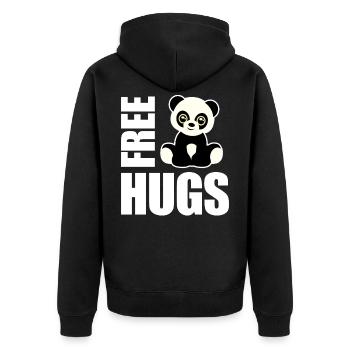 Panda câlins gratuit - Veste à capuche bio Premium Unisexe - noir - Dos - Nico (187cm)