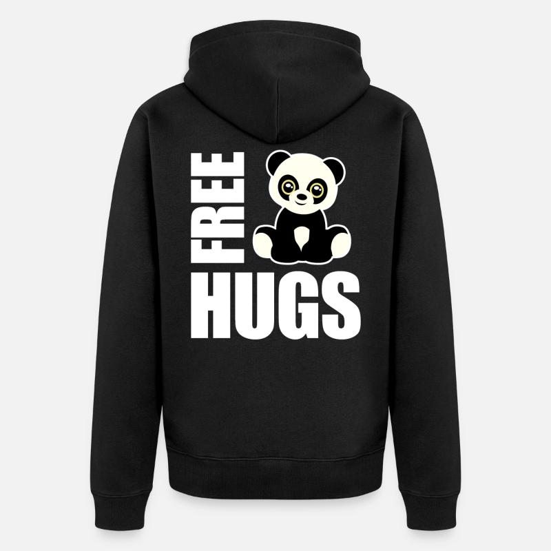 Panda câlins gratuit - Veste à capuche bio Premium Unisexe - noir