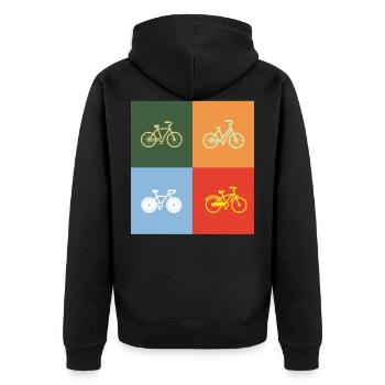Vélo - vélo - cycliste - Veste à capuche bio Premium Unisexe - noir - Dos - Nico (187cm)
