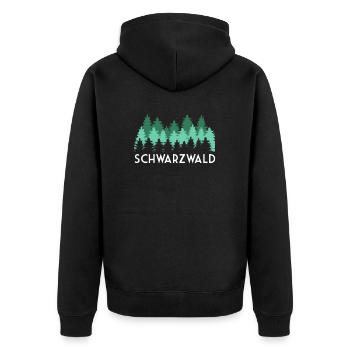 schwarzwald - Unisex Premium Bio Zip Hoodie - Schwarz - Hinten - Nico (187cm)