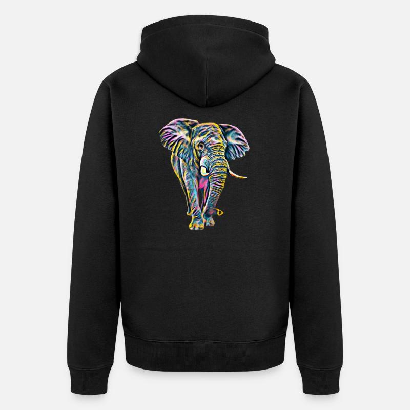 Éléphant - Veste à capuche bio Premium Unisexe - noir