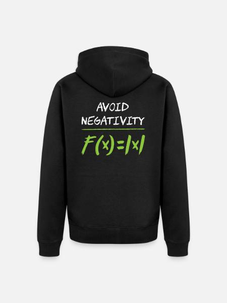 Avoid negativity math - Unisex Premium Bio Zip Hoodie - Schwarz