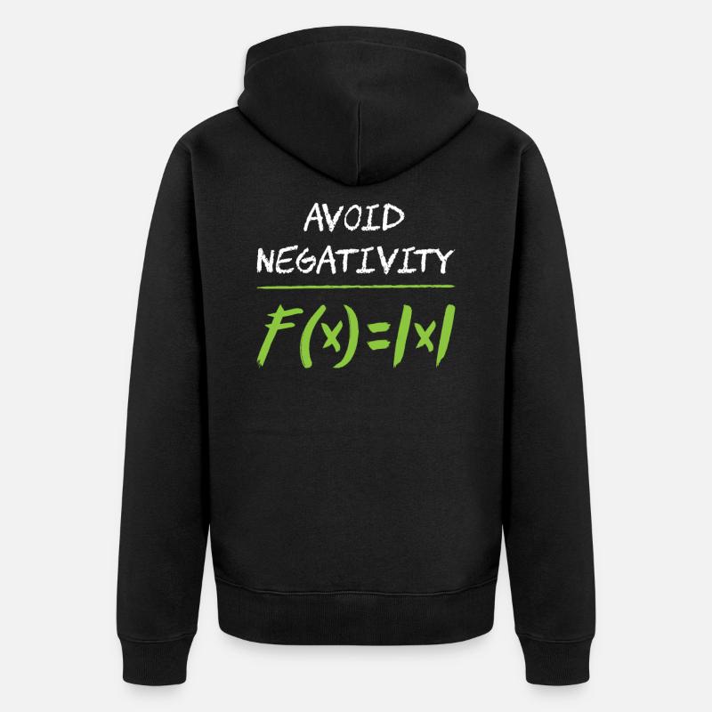 Avoid negativity math - Unisex Premium Bio Zip Hoodie - Schwarz