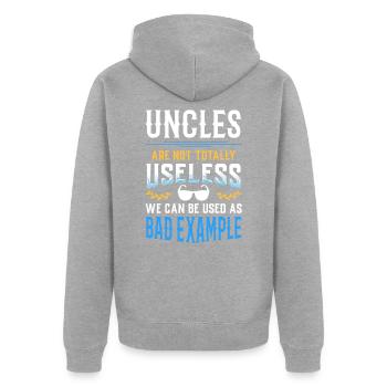 Mauvais oncle - Veste à capuche bio Premium Unisexe - gris chiné - Dos - Nico (187cm)