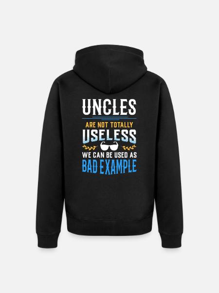 Bad Uncle - Unisex Premium Organic Zip Hoodie - black