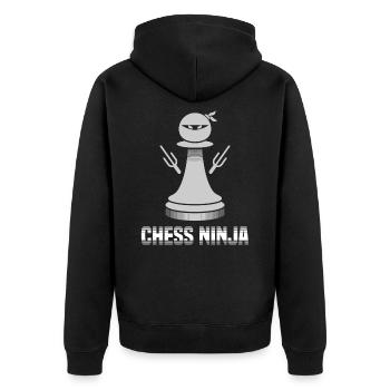 Ninja d'échecs - Veste à capuche bio Premium Unisexe - noir - Dos - Nico (187cm)