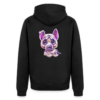 German Shepherd - Unisex Premium Organic Zip Hoodie - black - Back - Nico (187cm)