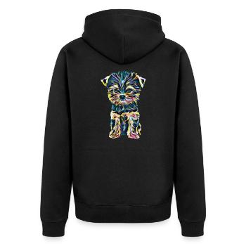 Yorkshire Terrier - Unisex Premium Organic Zip Hoodie - black - Back - Nico (187cm)