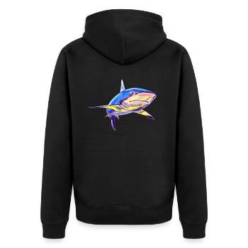Requin - Veste à capuche bio Premium Unisexe - noir - Dos - Nico (187cm)