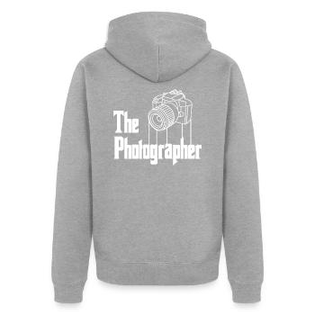 Photographer - Unisex Premium Bio Zip Hoodie - Grau meliert - Hinten - Nico (187cm)