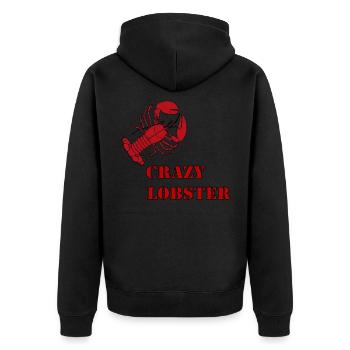 crazy lobster - Unisex Premium Organic Zip Hoodie - black - Back - Nico (187cm)