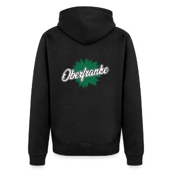 Franken Geschenke für Bamberger Oberfranken - Unisex Premium Bio Zip Hoodie - Schwarz - Hinten - Nico (187cm)