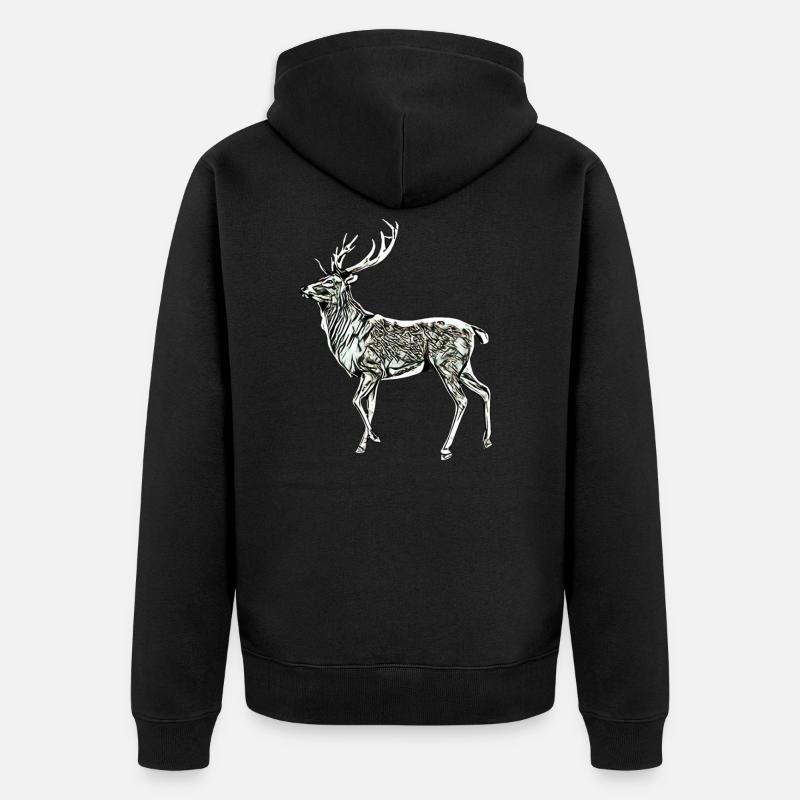 Cerf - Veste à capuche bio Premium Unisexe - noir