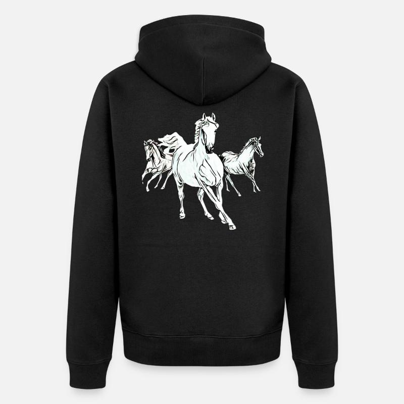 Chevaux - Veste à capuche bio Premium Unisexe - noir