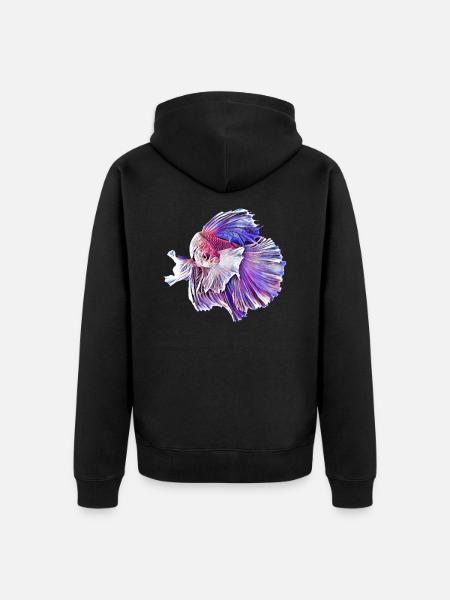 Fighting fish - Unisex Premium Organic Zip Hoodie - black