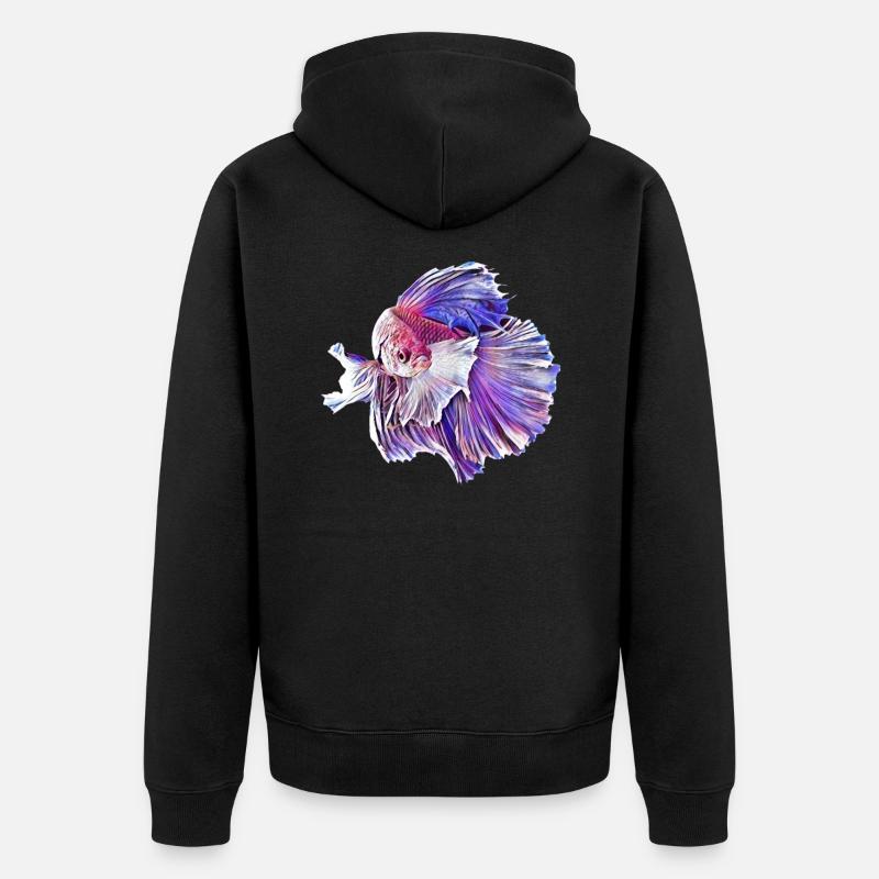 Kampffisch - Unisex Premium Bio Zip Hoodie - Schwarz