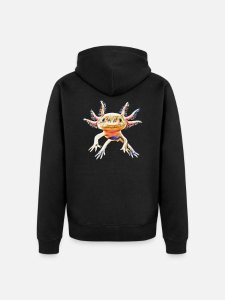 Axolotl - Unisex Premium Organic Zip Hoodie - black