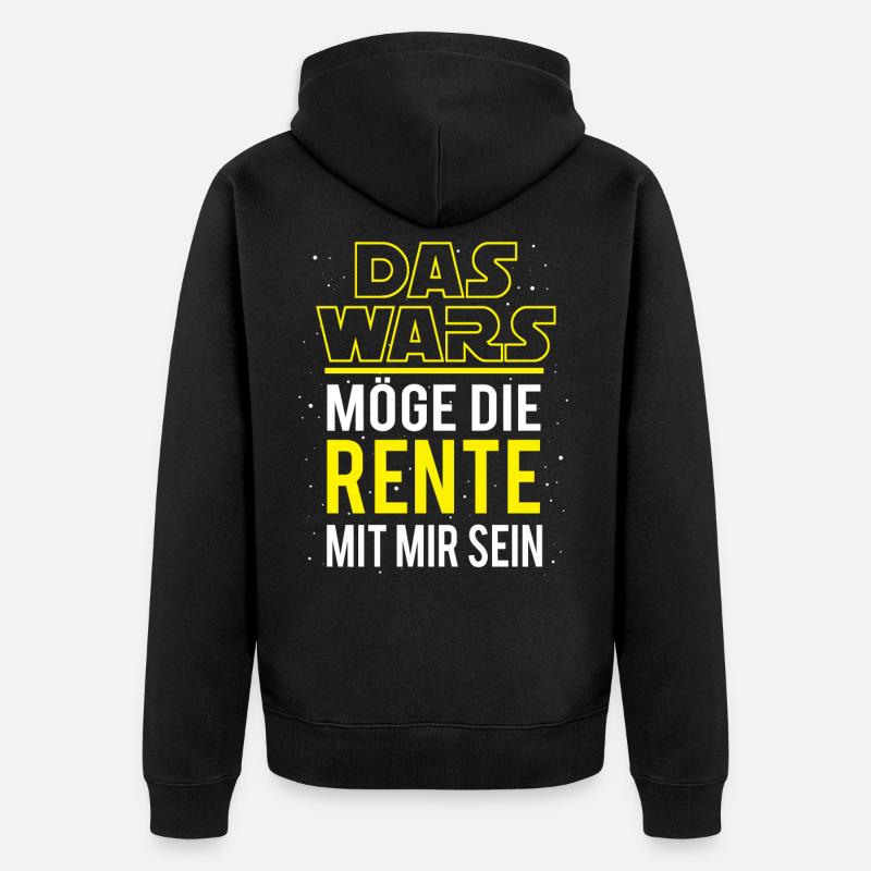 Rentner Das Wars Rente - Unisex Premium Bio Zip Hoodie - Schwarz