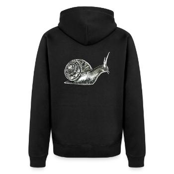 slug - Unisex Premium Organic Zip Hoodie - black - Back - Nico (187cm)