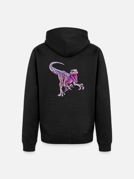Velociraptor - Unisex Premium Bio Zip Hoodie - Schwarz