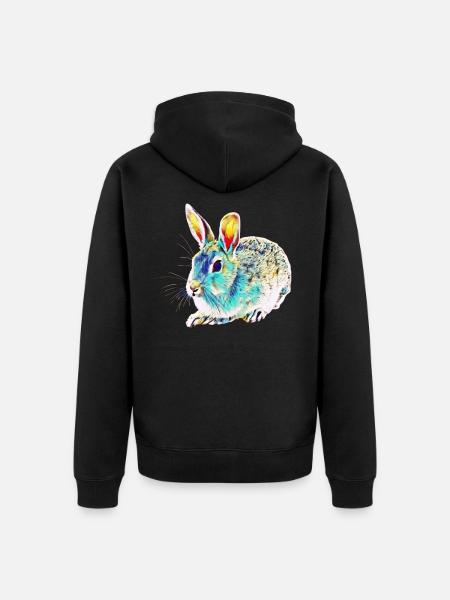Rabbits - Unisex Premium Organic Zip Hoodie - black