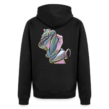 Schlange - Unisex Premium Bio Zip Hoodie - Schwarz - Hinten - Nico (187cm)