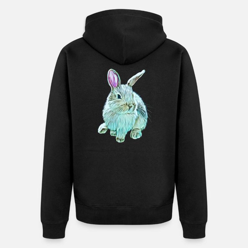 Lapin - Veste à capuche bio Premium Unisexe - noir