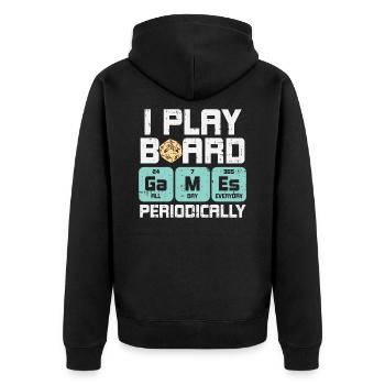 D20 shirt - Unisex Premium Bio Zip Hoodie - Schwarz - Hinten - Nico (187cm)