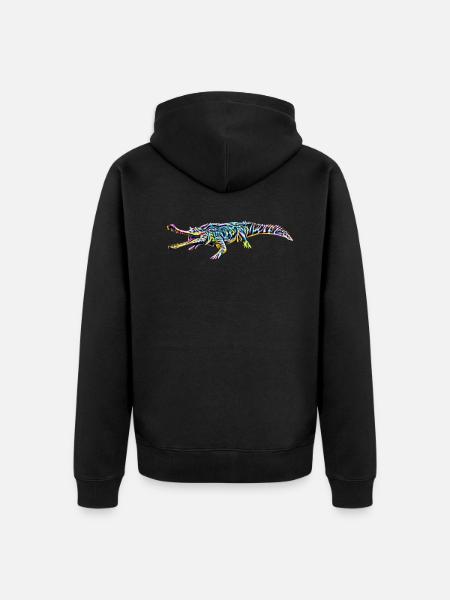 crocodile - Unisex Premium Organic Zip Hoodie - black