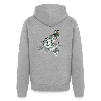 Iguane - Veste à capuche bio Premium Unisexe - gris chiné - Dos - Nico (187cm)