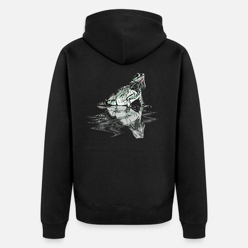 Leguan - Unisex Premium Bio Zip Hoodie - Schwarz