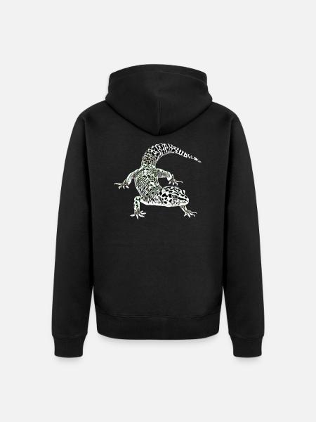 Gecko - Unisex Premium Organic Zip Hoodie - black