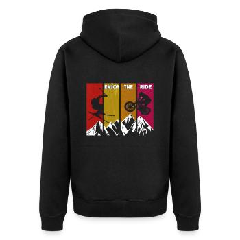 Vélo de montagne ski vélo cross montagnes haute - Veste à capuche bio Premium Unisexe - noir - Dos - Nico (187cm)